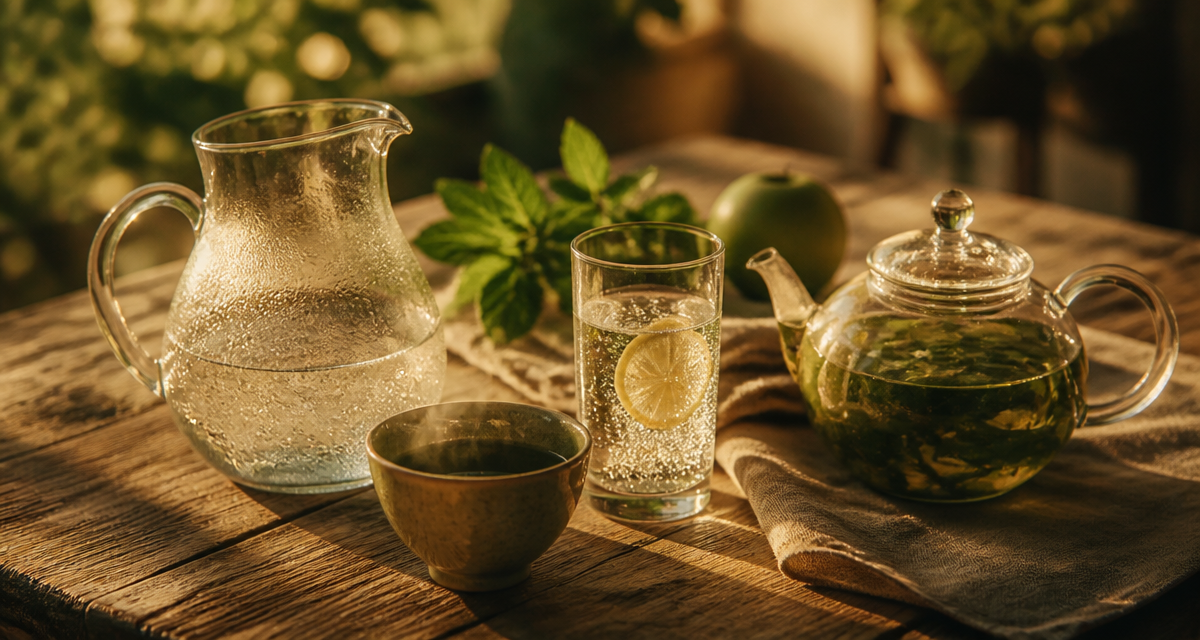 boisson pour perdre du poids sur table en bois