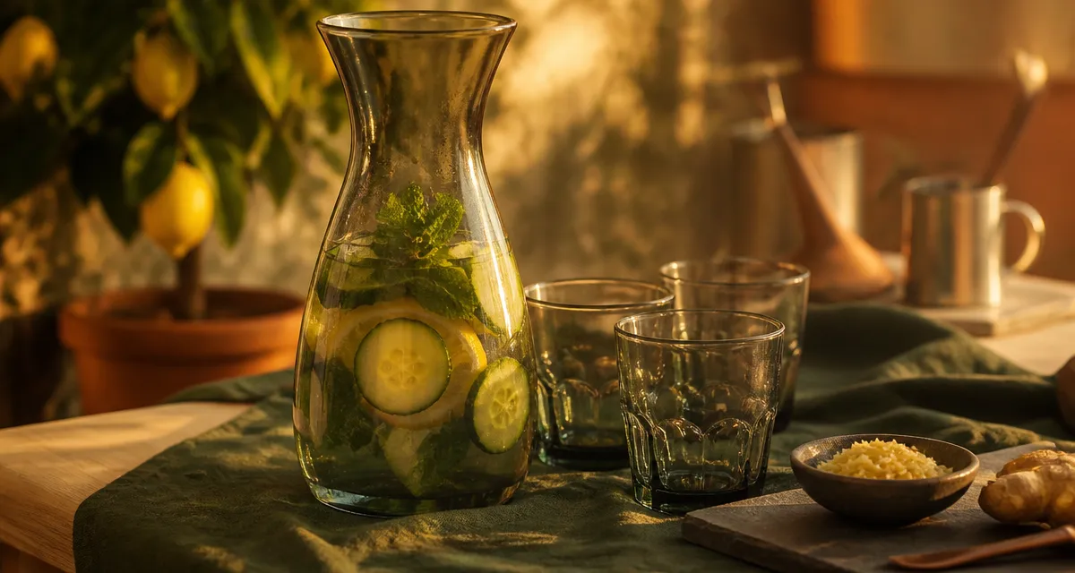 Boisson pour ventre plat : eau de Sassy au concombre et citron, effet dégonflant