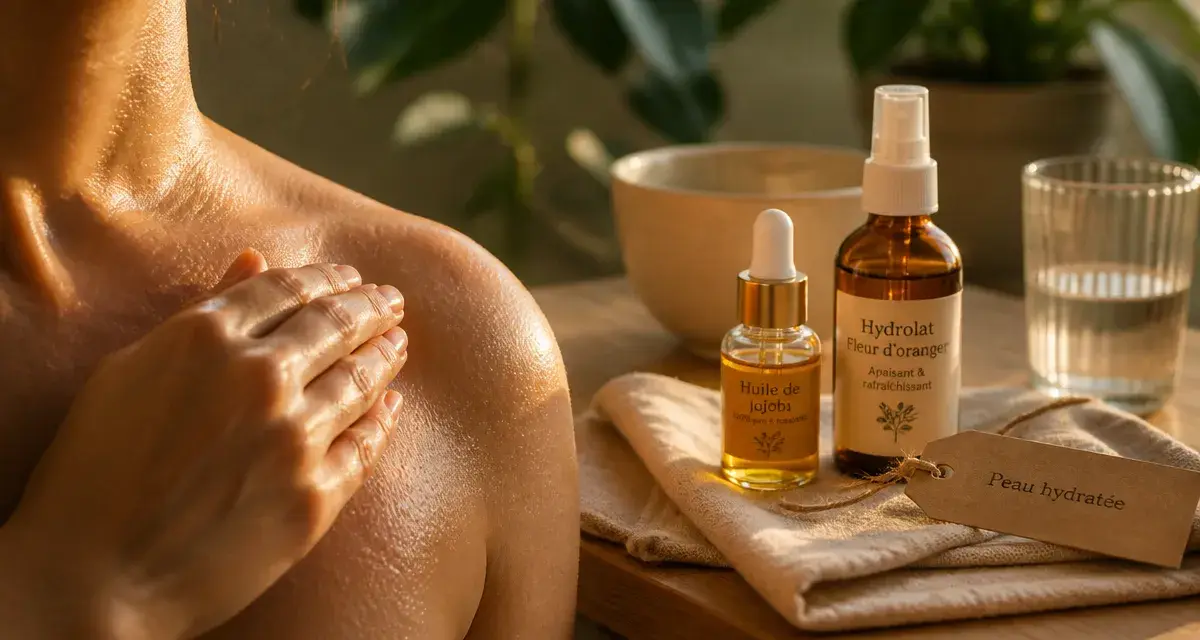 Comment hydrater sa peau sans crème : huile de jojoba et hydrolat pour peau hydratée
