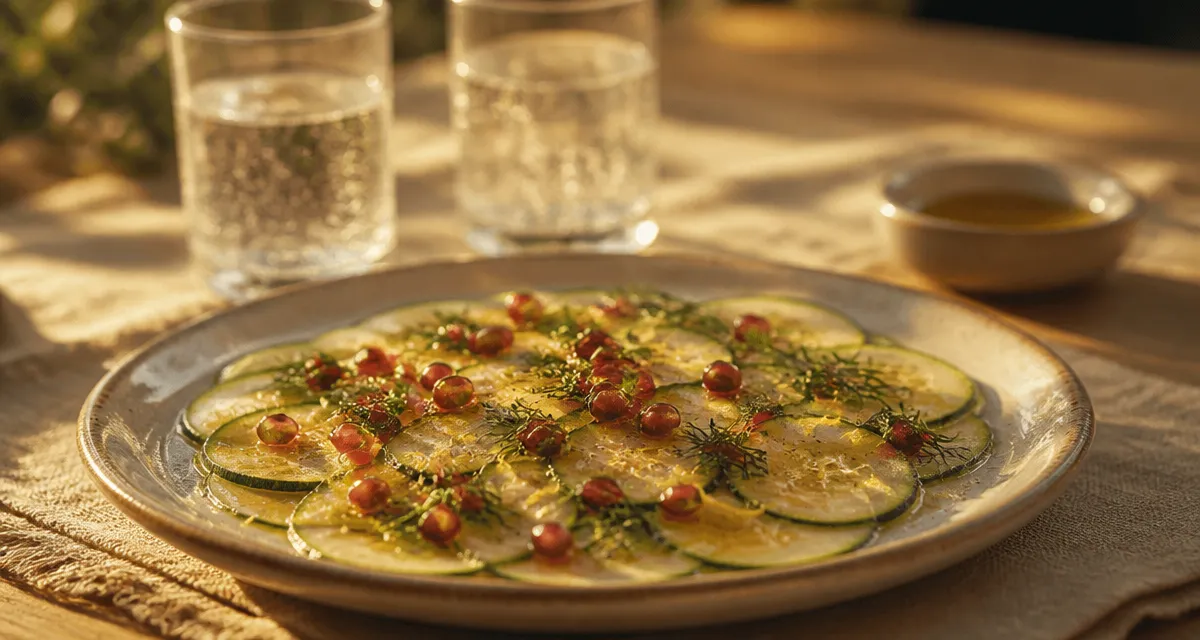 Quelle entrée avant un aïoli : carpaccio de courgettes au citron