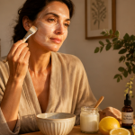 remede de grand-mere pour raffermir la peau femme applique masque