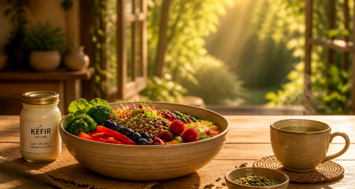 Renforcement du systeme immunitaire avec légumes et kéfir