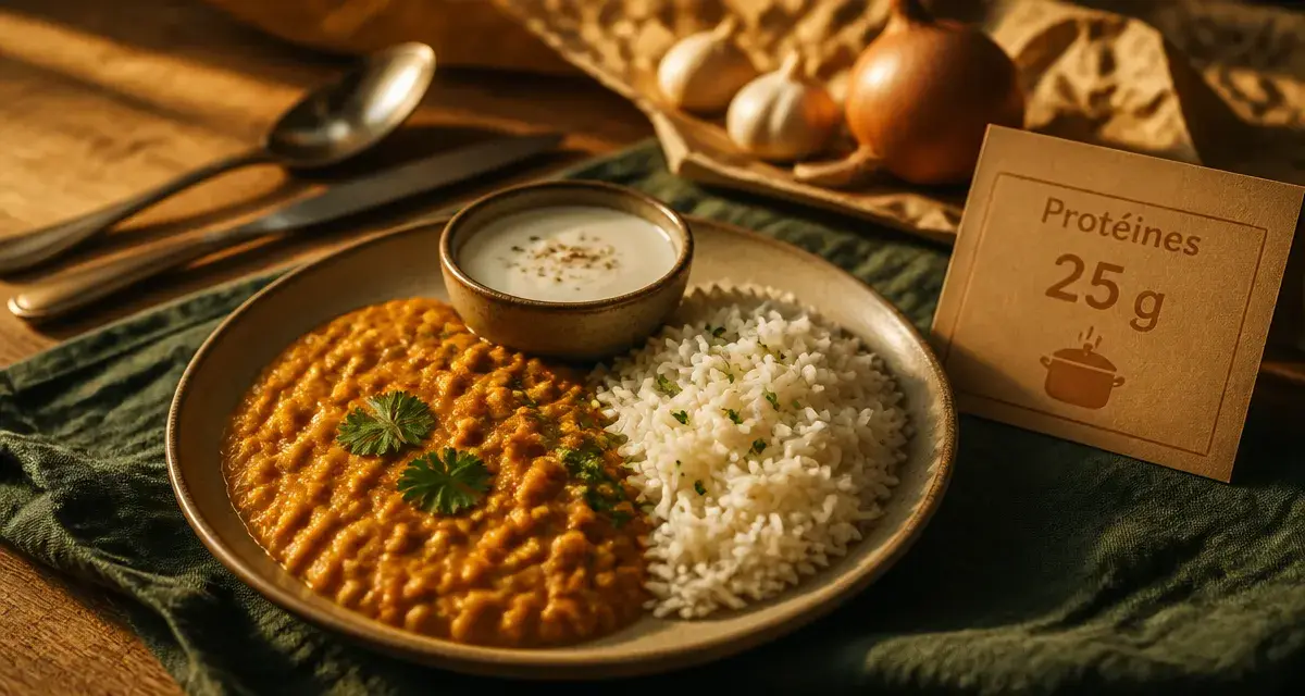 Repas riche en proteine : 20g par assiette
