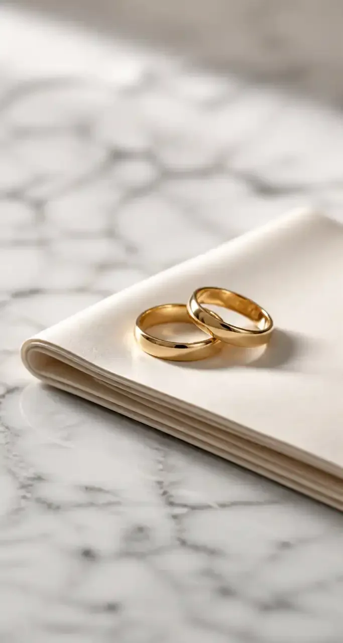 Alliances posées sur un comparatif entre mariage et PACS