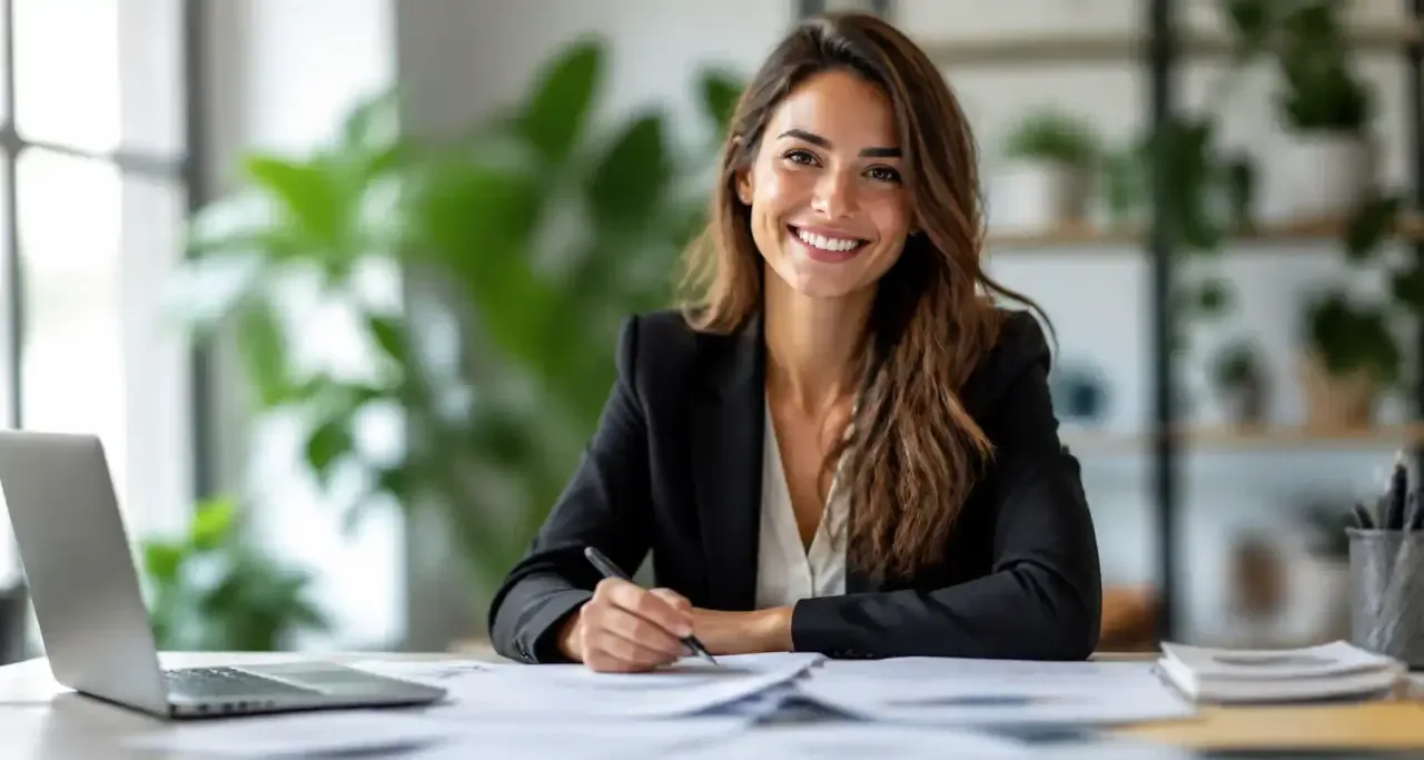 Une conseillère reçoit un couple dans son bureau
