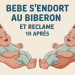 bébé s'endort au biberon et réclame 1h après dans les bras d'un parent