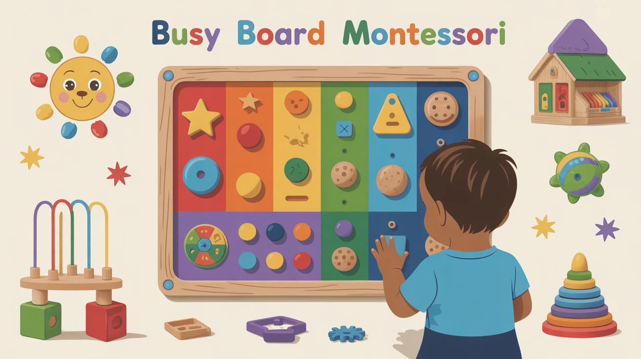 busy biard montessori en bois pour enfant