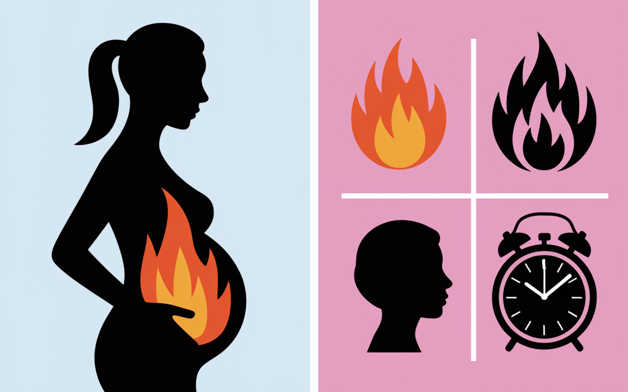 Remontée acide fin de grossesse signe accouchement infographie