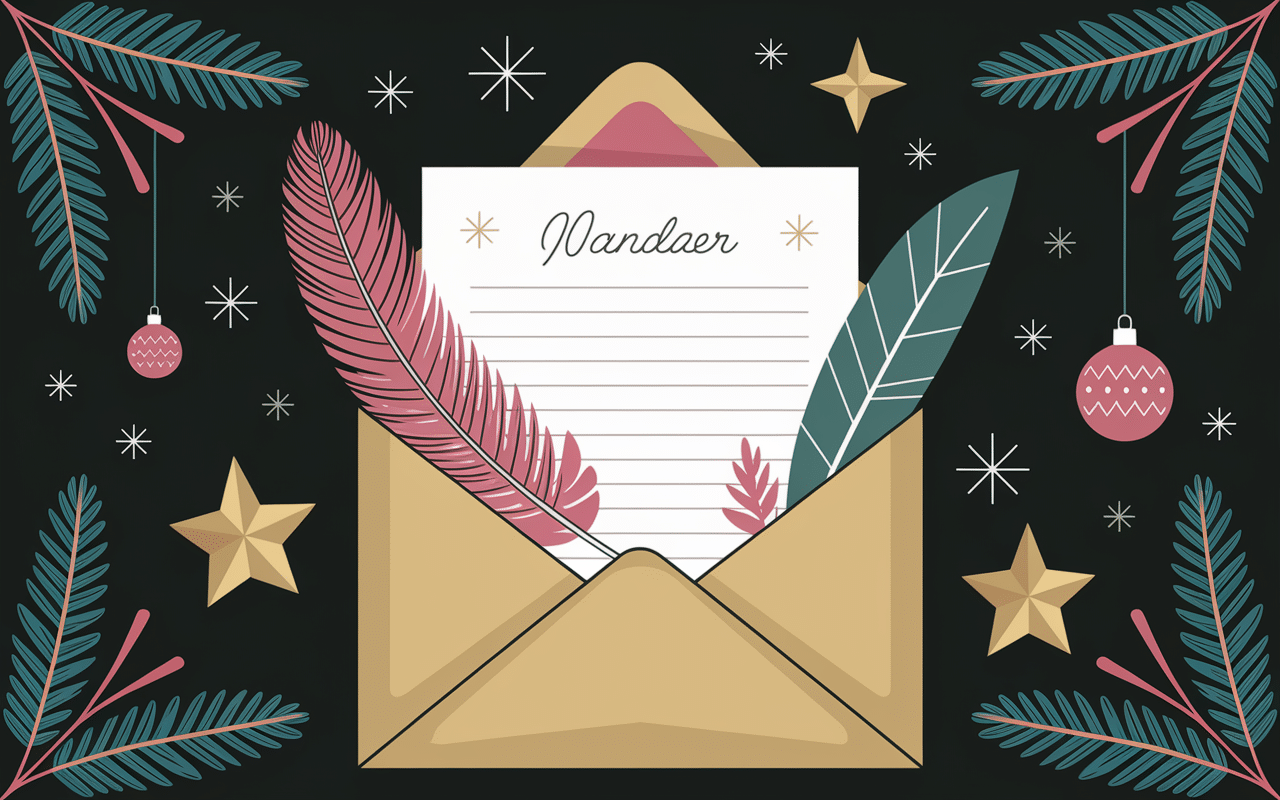 Conseils réponse lettre au père noel bureau festif