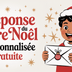 enfant heureux recevant une réponse du père Noël personnalisé gratuite