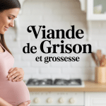 Femme enceinte tenant viande de grison enceinte