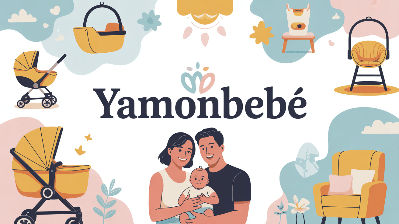famille heureuse yamonbebe entourée équipements bébé modernes