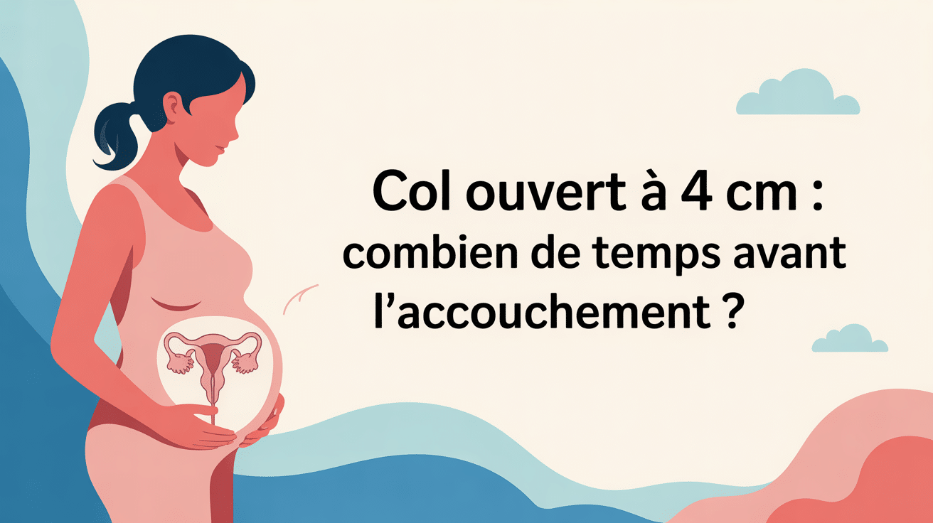 col ouvert à 4 cm combien de temps pour accoucher illustration femme enceinte et utérus