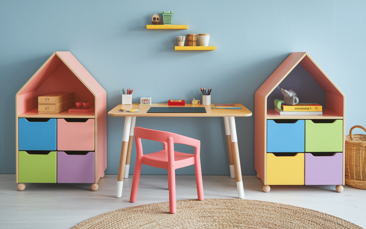 Bureau magi interactif 5 en 1 vue detaillee ergonomique