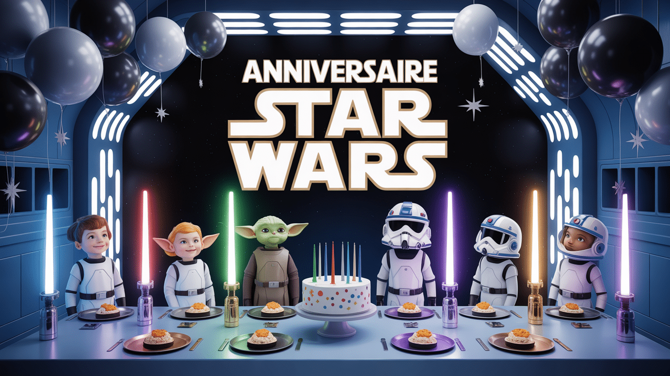 Anniversaire Star Wars enfants costumes décor espace