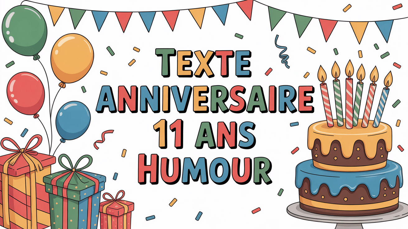 texte anniversaire 11 ans humour illustration fête gâteau