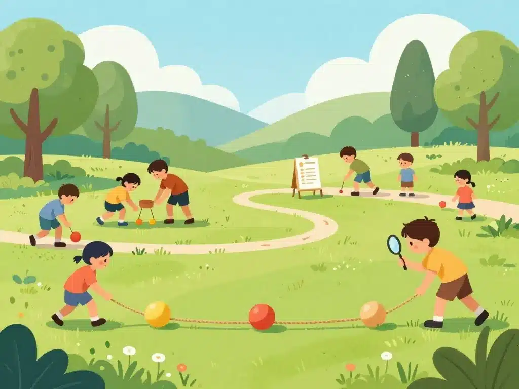 activités 6-12 ans en plein air parcours et chasse au trésor