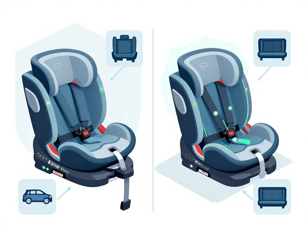 Schéma bb cosy installation ISOFIX et ceinture