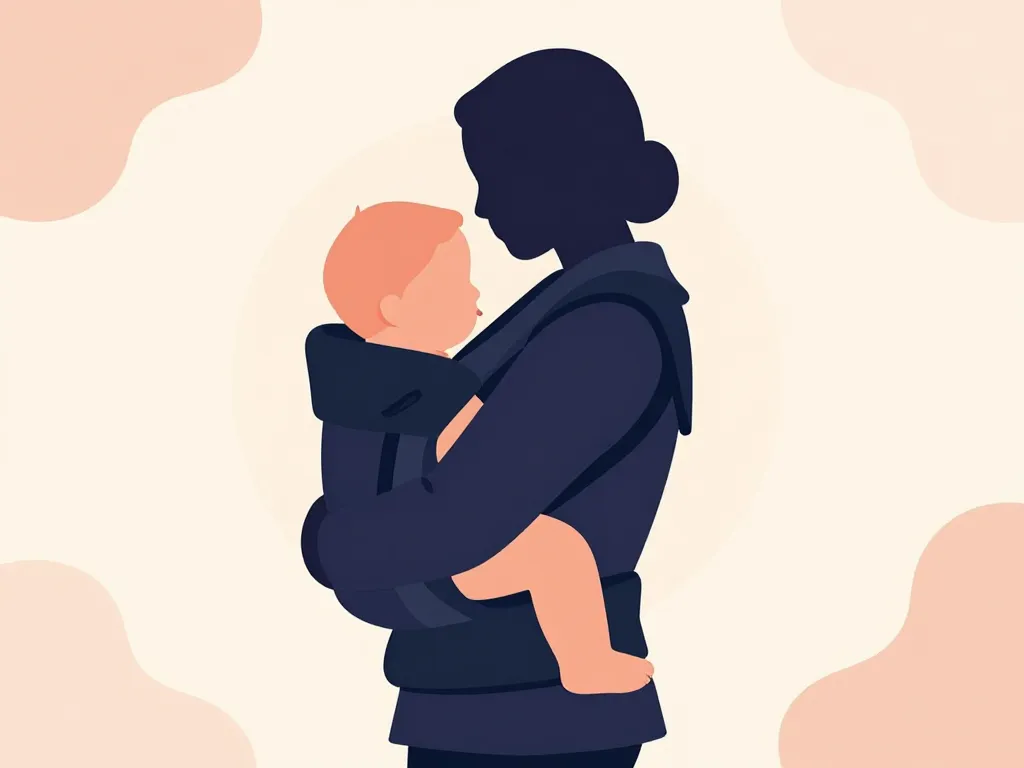 Scène ergonomique manteau de portage bébé position M voies dégagées