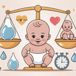 illustration biberon sur balance tableau quantité lait bébé poids