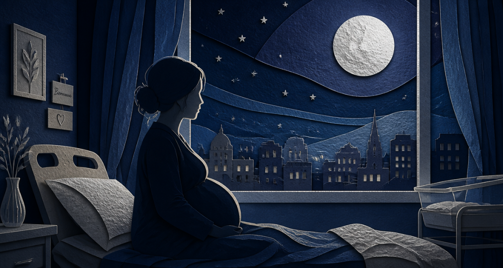 accouchement pleine lune femme enceinte chambre