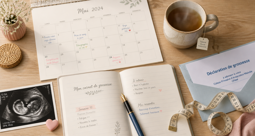 calculer les semaines aménorrhée carnet et calendrier