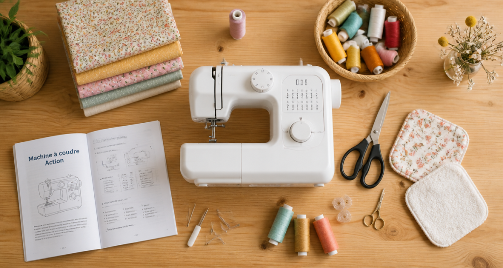 machine a coudre action avec accessoires couture