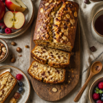 gouter healthy cake fondant pomme amande sur table rustique