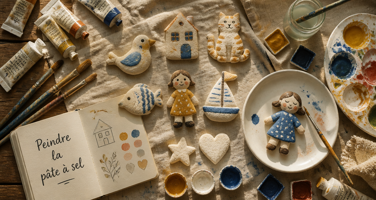 peindre la pate a sel figurines et couleurs