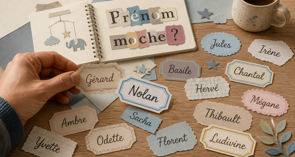 prenom moche etiquettes papier main