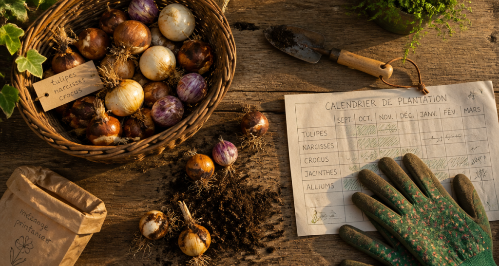 quand planter bulbes sur table de jardin