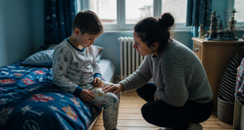 Rhume de hanche enfant avec sa mère