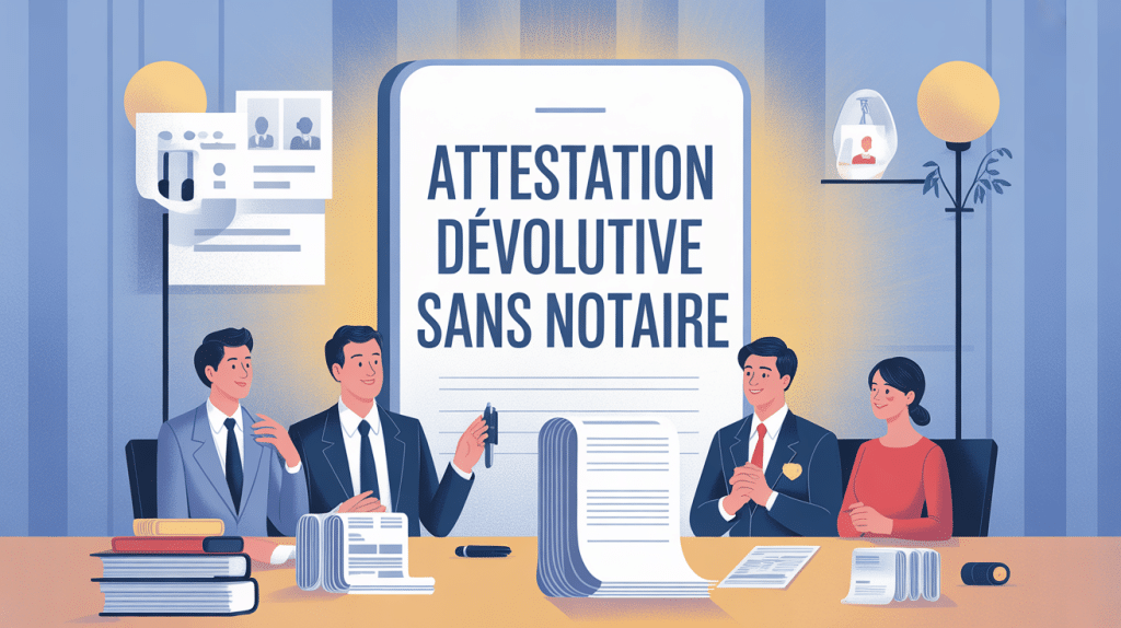 attestation dévolutive sans notaire famille réunie documents sécurisés