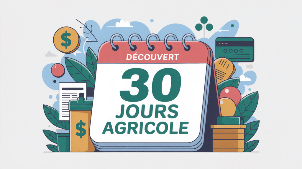 illustration découvert crédit agricole 30 jours calendrier banque