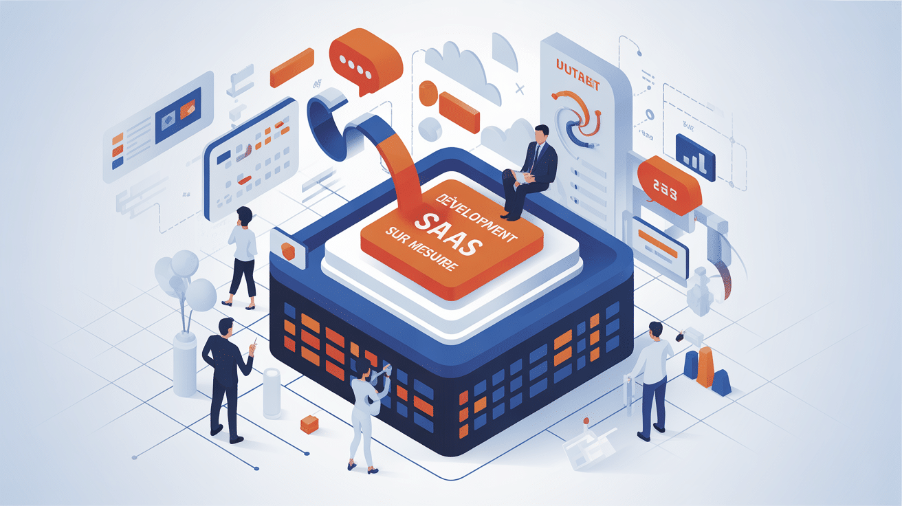 illustration développement saas sur mesure contexte professionnel