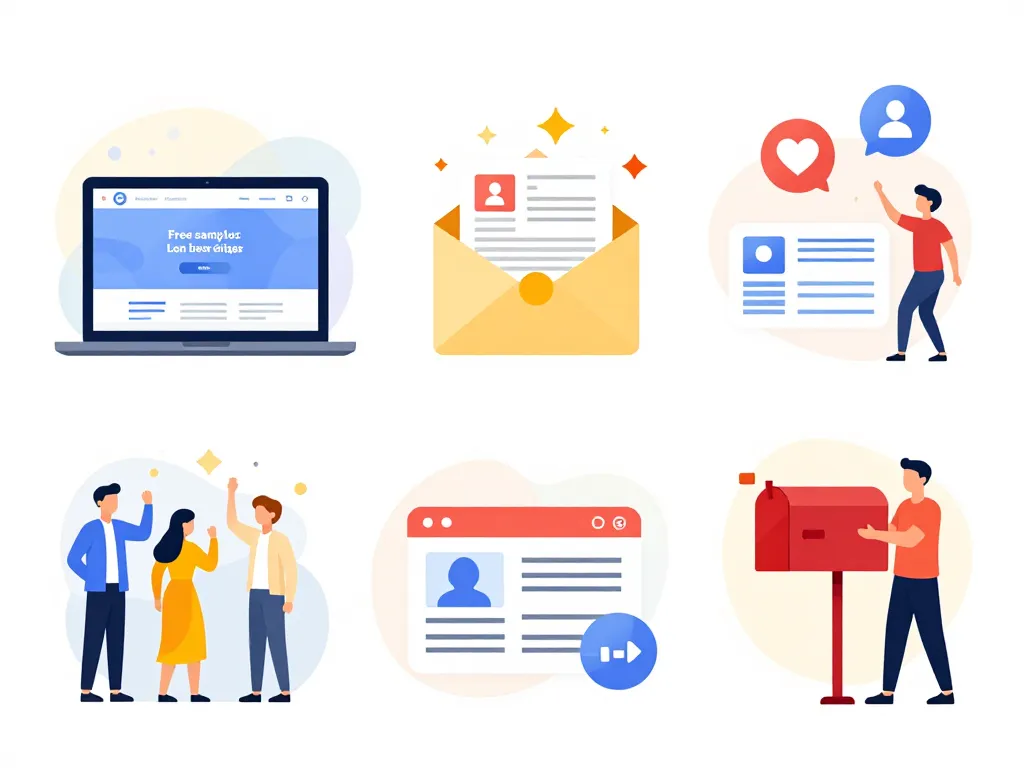 Sources échantillon gratuit par la poste sites et newsletters