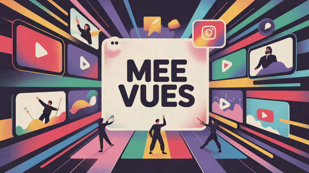 Illustration mee vues vidéos courtes et créateurs réseaux sociaux