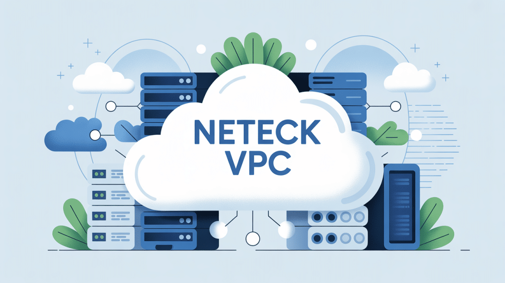Illustration vectorielle neteck vpc réseau cloud sécurisé