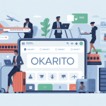 Illustration okarito plateforme digitale voyages d'affaires