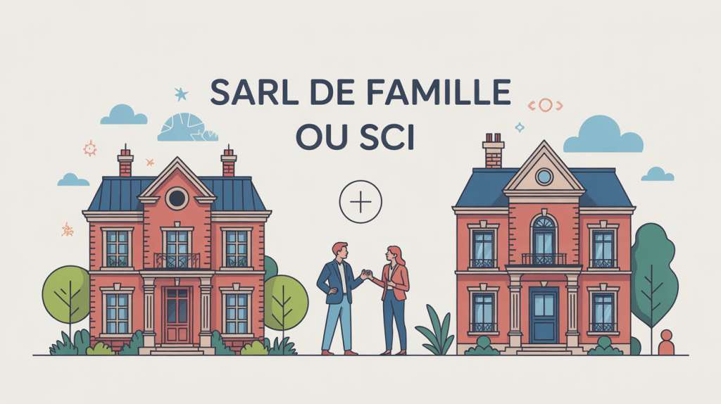illustration sarl de famille ou sci pour gestion immobilière et transmission
