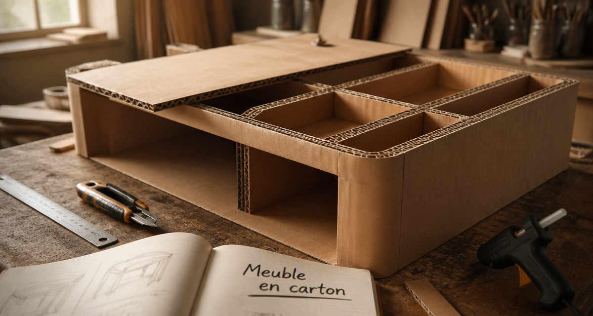 meuble en carton fabrication atelier