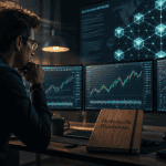 investisseur blockchain bourse écrans graphiques