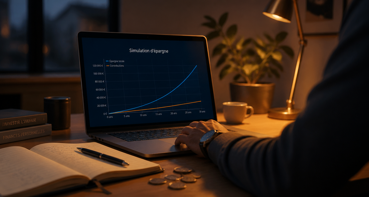 epargne simulation sur ordinateur portable