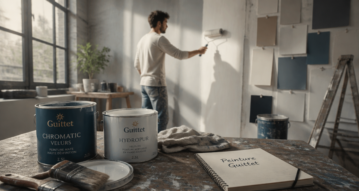 peinture guittet artisan rouleau mur blanc