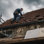 toiture à refaire couvreur sur tuiles rouges