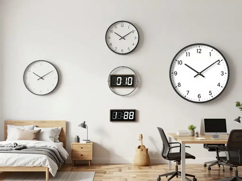 Horloge murale digitale design intégrée à chaque pièce