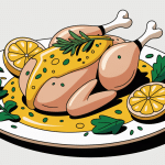 sauce au citron pour poulet sur assiette élégante