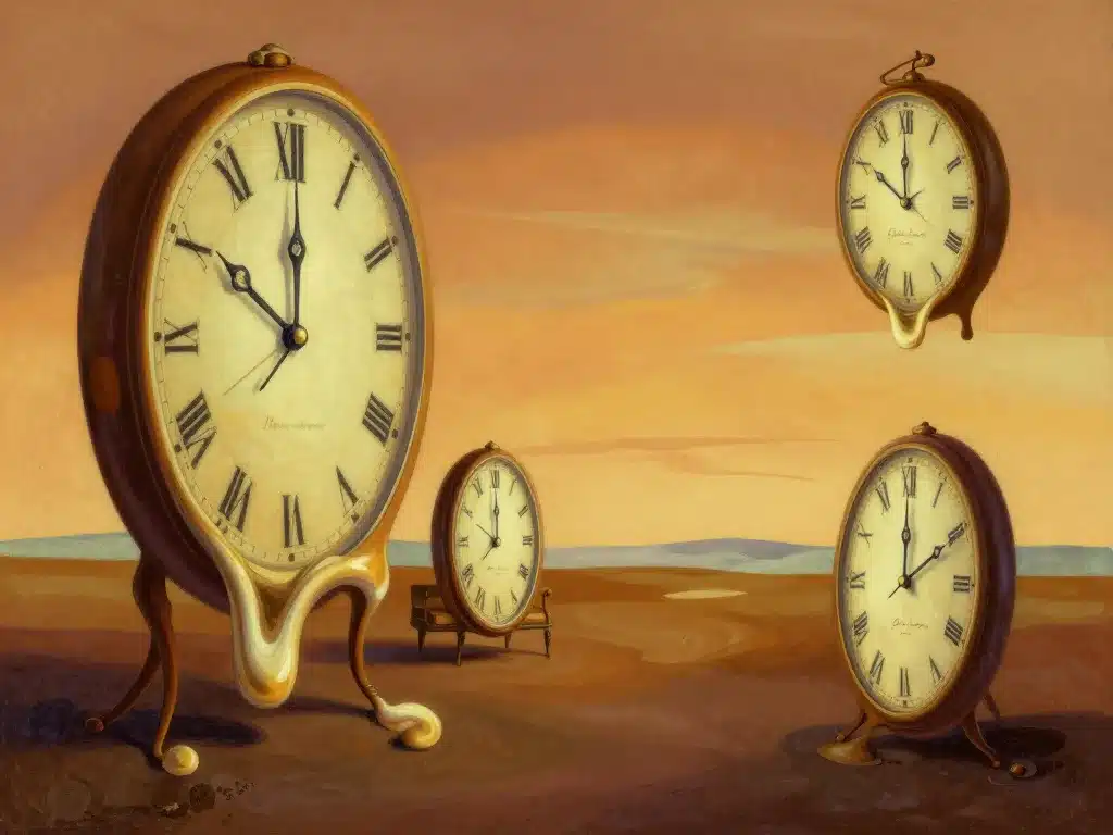 tableau horloge dali montres molles style brut