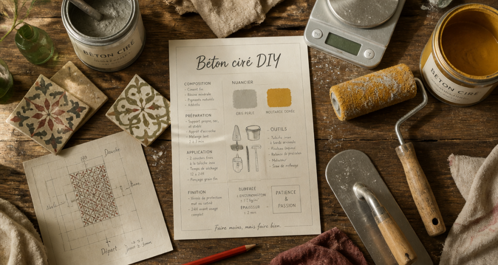 comment faire un beton cire vue outils et matériaux