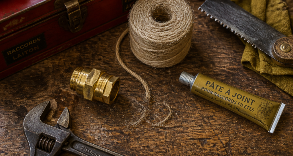 filasse plomberie raccord laiton outils